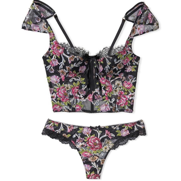 Victoria's Secret Other - Victoria Secret Embroidered Bra + Panty SET 34DD/M